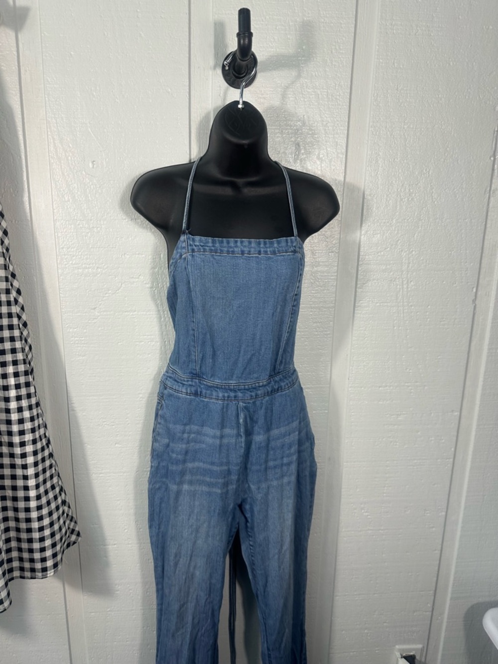 Dollhouse Denim Spaghetti Strap Pantsuit Size 9/10 EUC - Picture 4 of 8